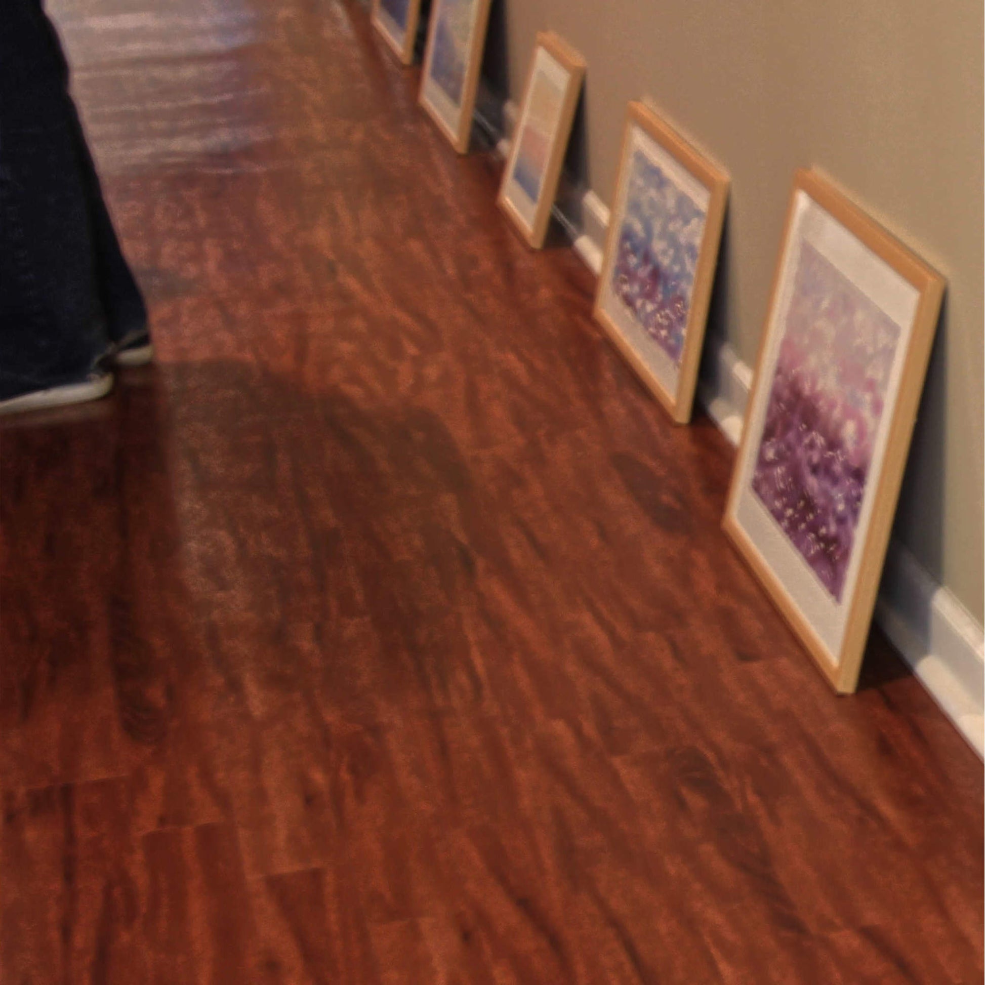 Colorful Horizons watercolor solo art exhibition, installation view with Creation, Getting Ready