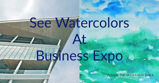 Watercolor painting and business expo center poster for business networking event