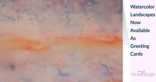Watercolor landscape painting greeting card - paintings now offered as cards
