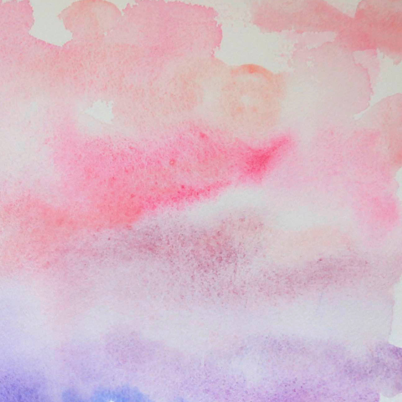 Happy Mist horizon watercolor, detail of hot pink sky
